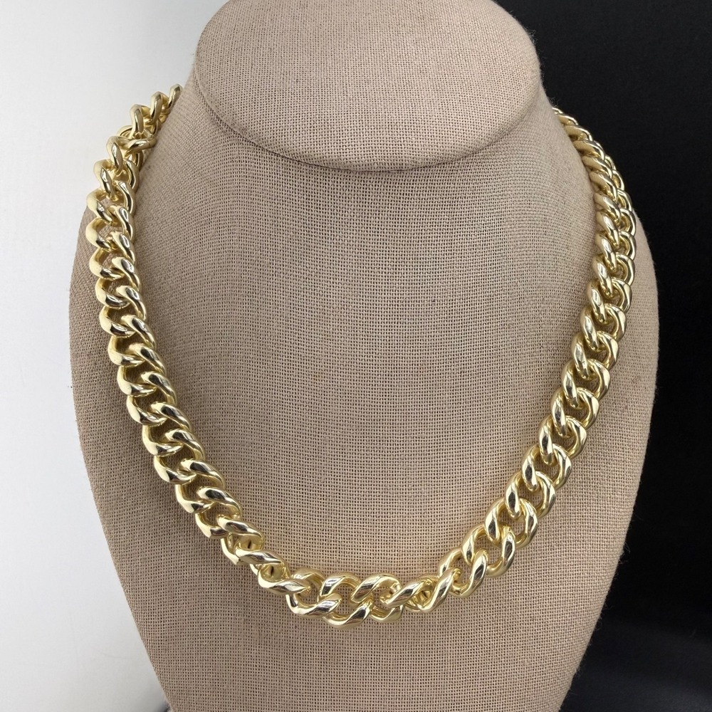 Chunky Chain‎ Necklace Gold Tone Signed Quay 18"